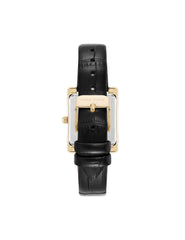 Rectangular Leather Band Watch - Anne Klein Gold-Tone/Black