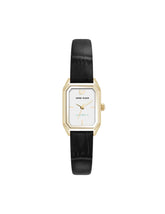 Octagonal Sustainable Leather Band Watch - Anne Klein Gold-Tone/Black