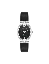 Oval Case Sustainable Leather Watch - Anne Klein Silver-Tone/Black