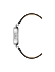 Oval Case Sustainable Leather Watch - Anne Klein Silver-Tone/Black