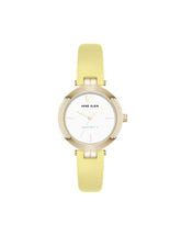 Sustainable Leather Band Watch, 32mm - Anne Klein Yellow/Gold-Tone