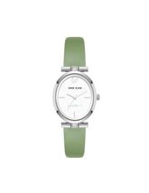 Consider It Oval Case Leather Watch - Anne Klein Green/Silver-Tone