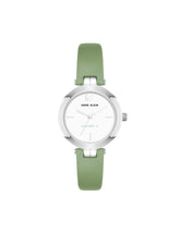 Consider It Round Sustainable Leather Band Watch - Anne Klein Green/Silver-Tone