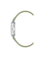 Consider It Round Sustainable Leather Band Watch - Anne Klein Green/Silver-Tone