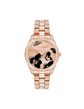 Butterfly Dial Leather Strap Watch in Rose Gold-Tone - Anne Klein