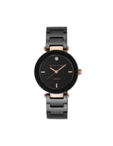 Ceramic Bracelet Watch with Diamonds - Anne Klein Black/Rose-Tone