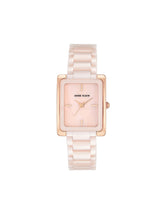 Rectangular Ceramic Bracelet Watch - Anne Klein Pink&Rose-Tone
