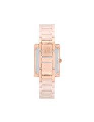 Rectangular Ceramic Bracelet Watch - Anne Klein Pink&Rose-Tone