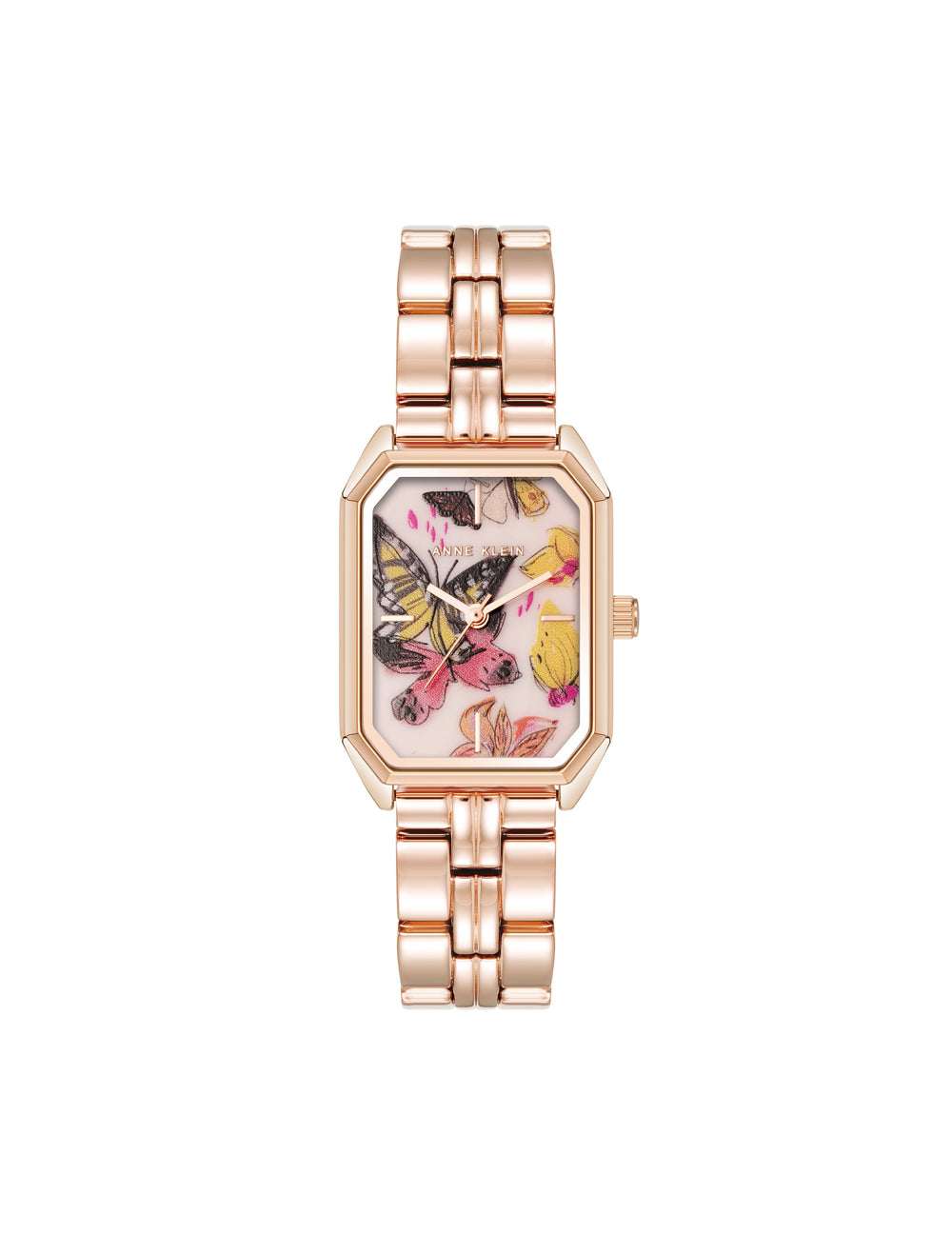 Butterfly Dial Leather Strap Watch in Rose Gold-Tone - Anne Klein Rose Gold-Tone
