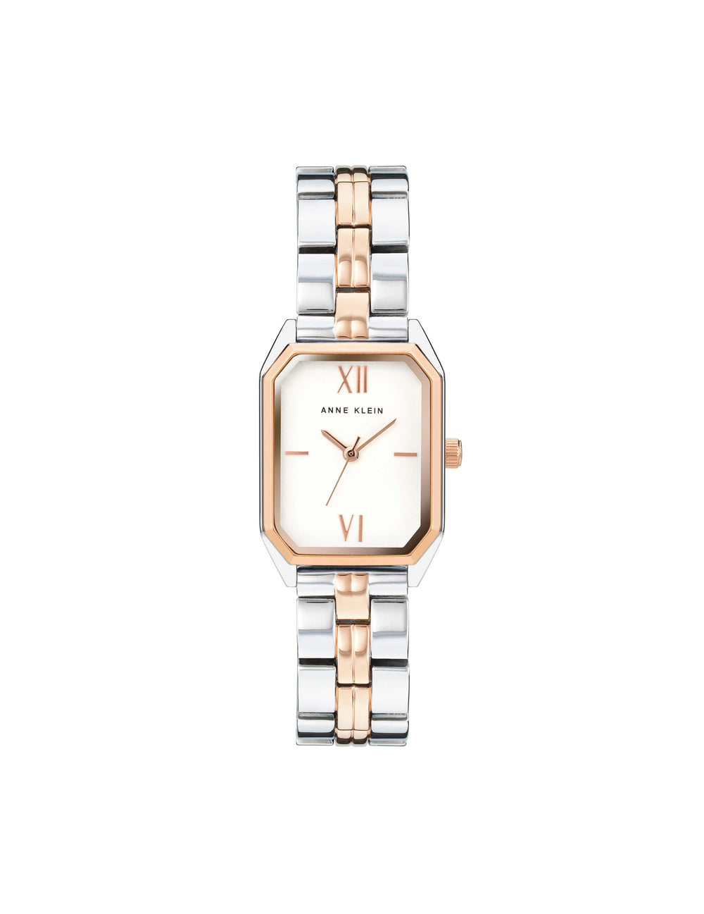 Octagonal Metal Bracelet Watch - Anne Klein Silver&Rose-Tone