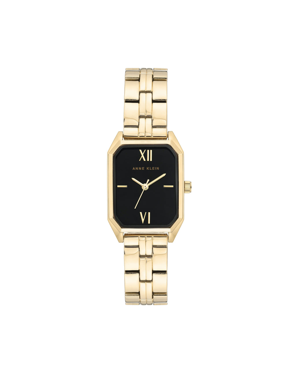 Octagonal Metal Bracelet Watch in Gold-Tone - Anne Klein Black&Gold-Tone