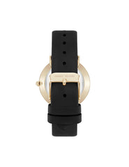 Patterned Dial Strap Watch - Anne Klein Black/Gold-Tone