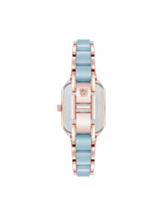 Octagonal Shaped Ceramic Bracelet Watch - Anne Klein Aqua Blue/Rose Gold-Tone