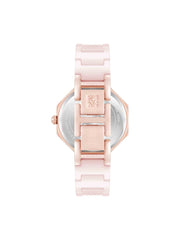 Octagonal Ceramic Diamond Dial Bracelet Watch - Anne Klein Blush Pink/Rose Gold-Tone