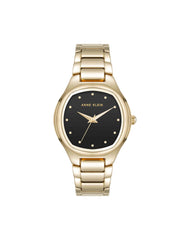 Cushion Case Metal Bracelet Watch - Anne Klein Black/Gold-Tone