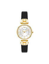 Essential Leather Strap Watch - Anne Klein Black/ Gold-Tone