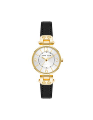 Essential Leather Strap Watch - Anne Klein Black/ Gold-Tone