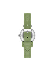 Sustainable Leather Strap Watch - Anne Klein Green/Silver-Tone