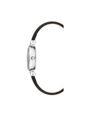 Classic Leather Strap Watch - Anne Klein Black&Silver-Tone