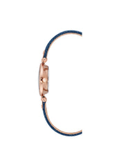 Denim Strap Watch with Rose Gold Case - Anne Klein