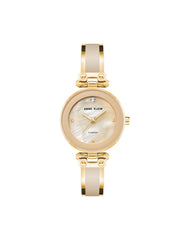 Diamond Accent Bracelet Watch - Anne Klein Tan/Gold-Tone