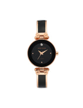 Diamond Accent Watch Bangle - Anne Klein Black/Rose-Tone