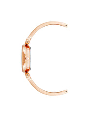 Diamond Accent Watch Bangle - Anne Klein Black/Rose-Tone