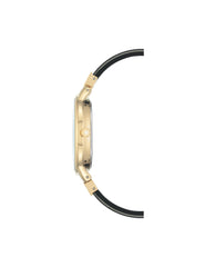 Glitter Resin Bangle Wristwatch - Anne Klein Black/Gold-Tone