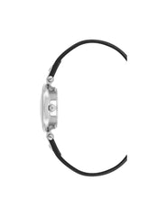 Essential Leather Strap Watch - Anne Klein Black/Silver-Tone