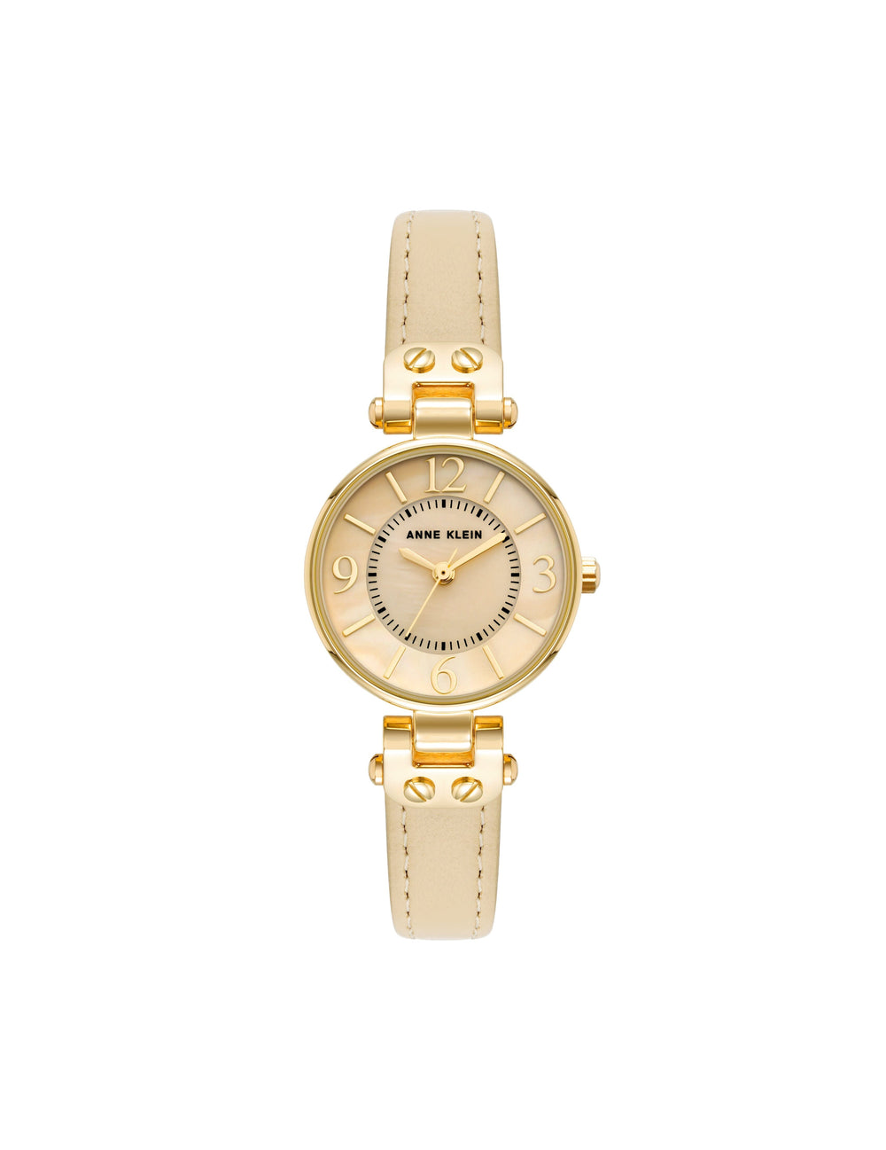 Essential Leather Strap Wristwatch - Anne Klein Gold-Tone/Cream