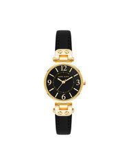 Leather Strap Essential Watch - Anne Klein Gold-Tone/Black