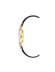 Leather Strap Essential Watch - Anne Klein Gold-Tone/Black
