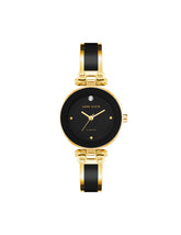 Diamond Accent Bangle Watch - Anne Klein Black/Gold-Tone