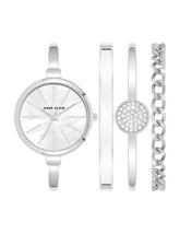 Sophisticated Watch & Bracelet Set - Anne Klein Silver-Tone