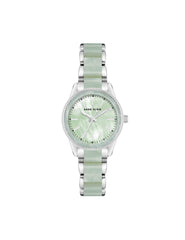 Pearlescent Resin Link Bracelet Watch - Anne Klein Mint/Silver-Tone