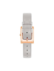 Rectangular Leather Strap Watch - Anne Klein Rose-Tone/Taupe