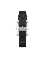 Rectangular Leather Strap Watch - Anne Klein Two-Tone/Black