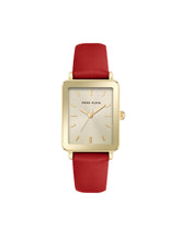 Rectangular Strap Watch - Anne Klein Gold-Tone/Red