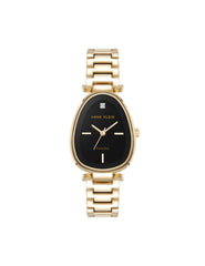 Estate Metal Bracelet Watch - Anne Klein Gold-Tone/Black