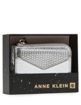 2 Piece Envelope Flap Curved Wallet With Rhinestones - Anne Klein