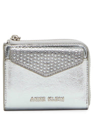 2 Piece Envelope Flap Curved Wallet With Rhinestones - Anne Klein
