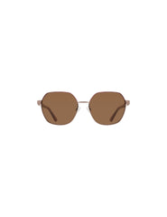 Two-Tone Square Metal Frame Sunglasses - Anne Klein ROSE GOLD