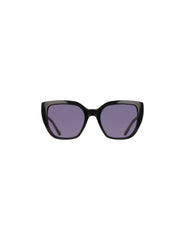 Square Acetate Sunglasses with Uplifting Frame - Anne Klein BLACK IVORY