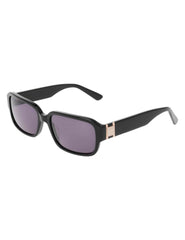 Narrow Rectangle Marbleized Sunglasses - Anne Klein Black