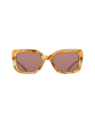 Trendy Oversized Square Sunglasses - Anne Klein Butterscotch