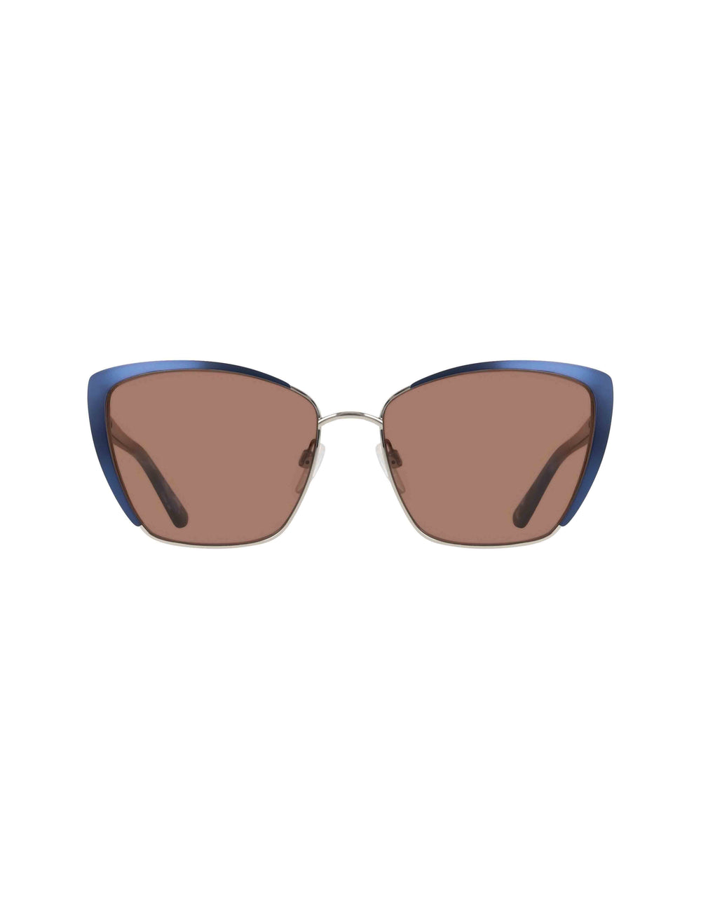 Elegant Metal Cat-Eye Sunglasses - Anne Klein Navy Silver