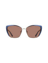 Elegant Metal Cat-Eye Sunglasses - Anne Klein Navy Silver