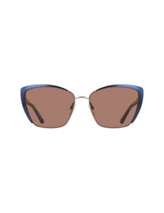Elegant Metal Cat-Eye Sunglasses - Anne Klein Navy Silver