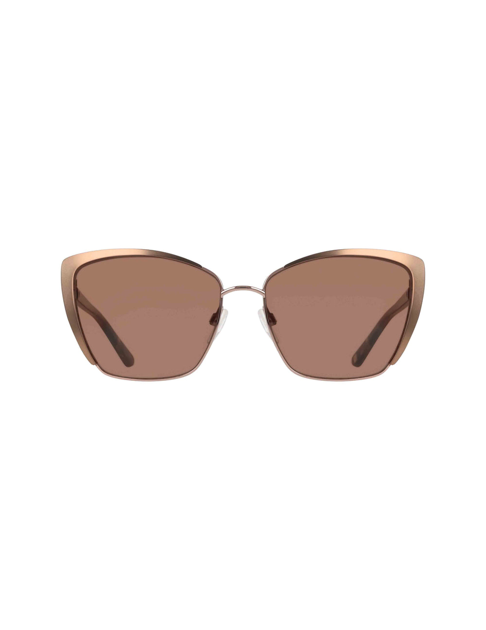 Elegant Metal Cat-Eye Sunglasses - Anne Klein Mocha Rose