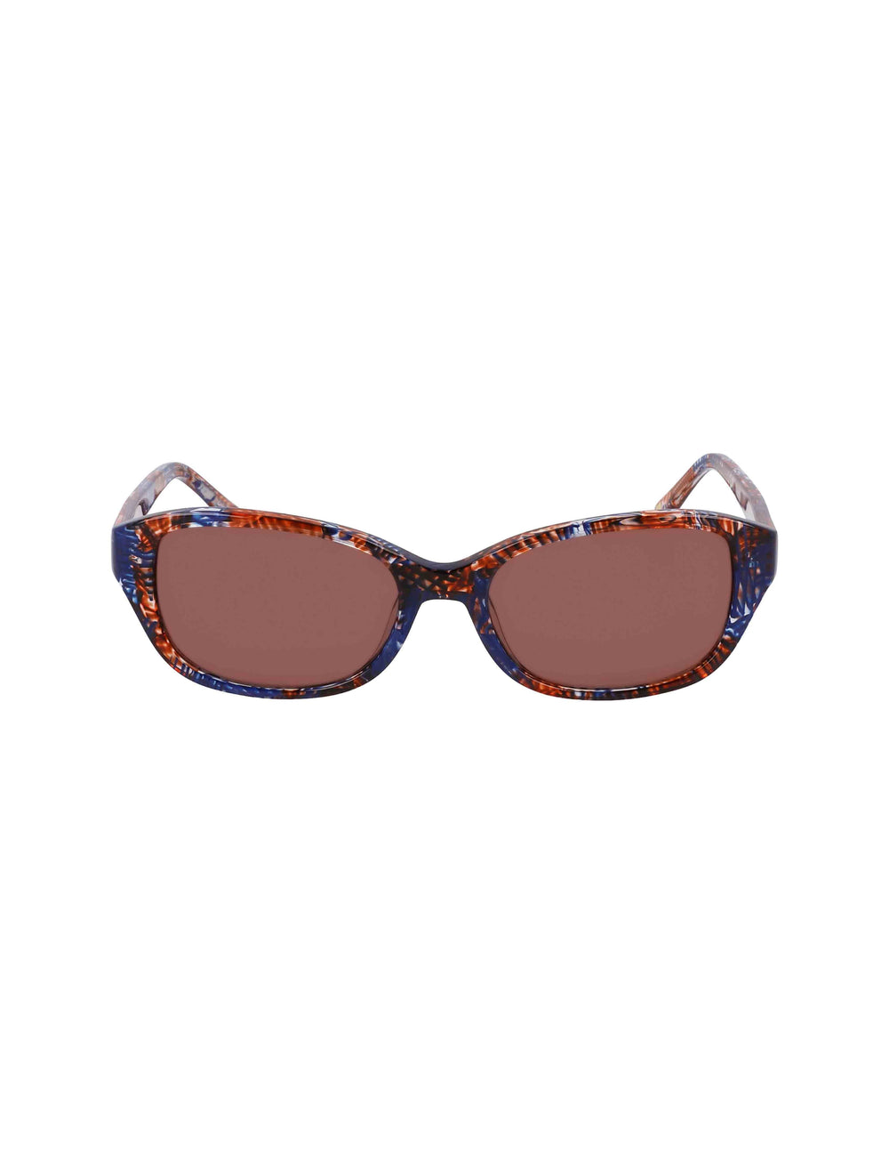 Narrow Rounded Rectangle Sunglasses - Anne Klein NAVY PLAID